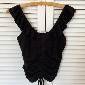 Black Ruche Tank Top Size S